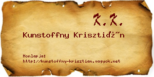 Kunstoffny Krisztián névjegykártya